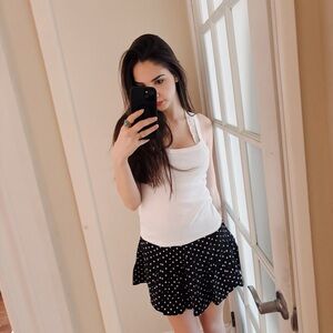 Black Polka Dot Mini Skirt